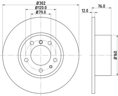 Тормозной диск - HELLA 8DD 355 127-021