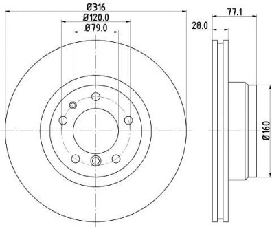 Диск гальмівний PRO High Carbon; передн. - HELLA 8DD355127161