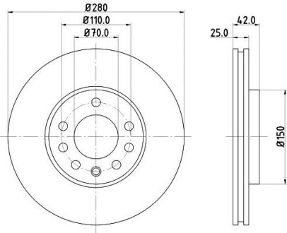 Тормозной диск - HELLA 8DD 355 127-381