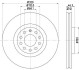 Тормозной диск - (8E0615301AD, 8D0615301M, 8D0615301K) HELLA 8DD355127591 (фото 1)