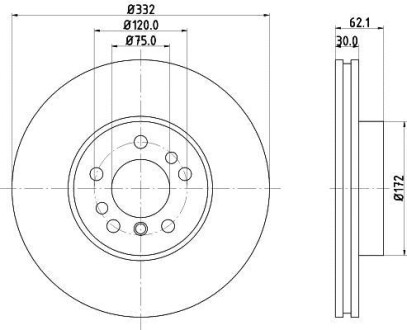 Диск гальмівний PRO High Carbon; передн. - HELLA 8DD355127631