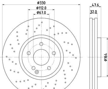 Тормозной диск - HELLA 8DD 355 128-151