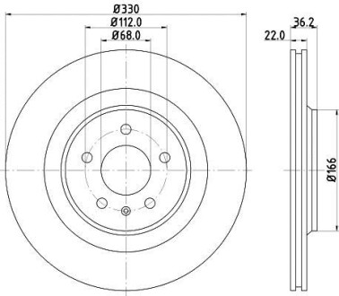 Диск гальмівний PRO High Carbon; задн. - HELLA 8DD 355 128-741