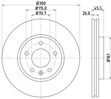 Тормозной диск - HELLA 8DD 355 129-171