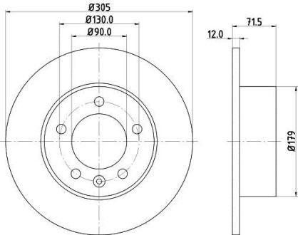 Тормозной диск - HELLA 8DD 355 129-201