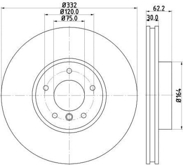 Диск гальмівний PRO High Carbon; передн. - HELLA 8DD 355 129-291