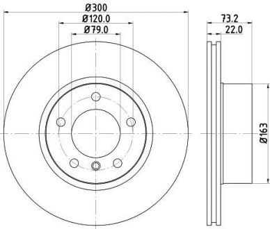 Тормозной диск - HELLA 8DD 355 129-401