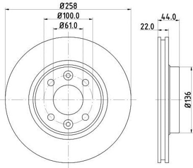 Тормозной диск - HELLA 8DD 355 129-621