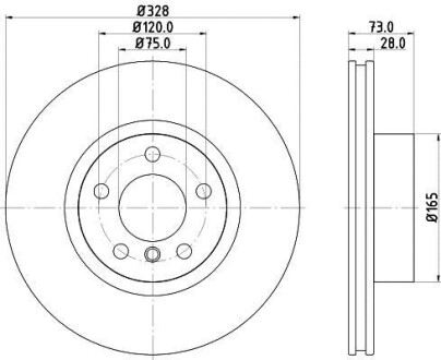 Диск гальмівний PRO High Carbon; передн. - HELLA 8DD355129631