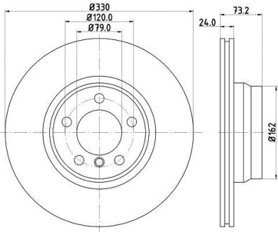 Тормозной диск - HELLA 8DD 355 129-651