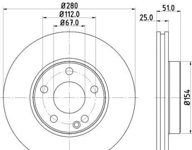 Тормозной диск - HELLA 8DD 355 129-671