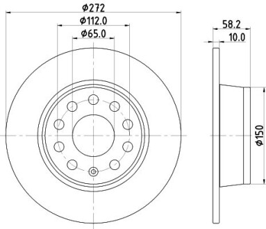 Tarcza ham. malow. tyі AU SK VW - (5Q0615601, 5Q0615601B) HELLA 8DD355131811