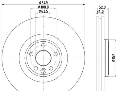 Pro high carbon land rover гальмівний диск передн. discovery sport, range rover evoque - HELLA 8DD 355 131-961