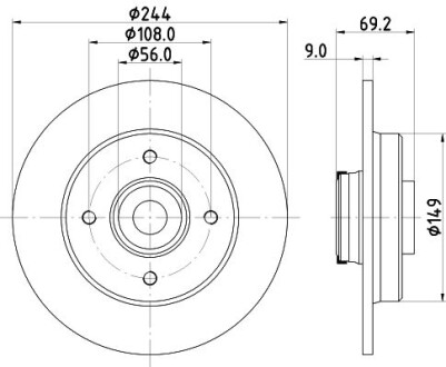 Диск гальмівний - HELLA 8DD355132161