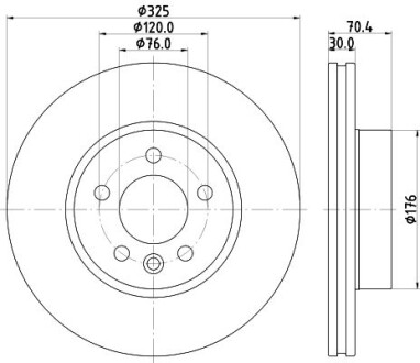 Tarcza ham. malow. HC prz. MAN VW - (2N0615301B) HELLA 8DD355132211