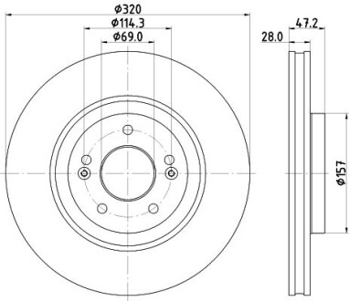 Диск гальмівний - HELLA 8DD355132251