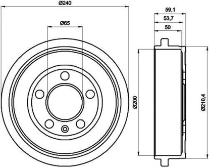 Тормозной барабан - HELLA 8DT 355 300-371