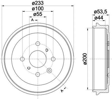 Тормозной барабан - HELLA 8DT355300581