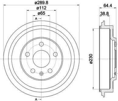 Барабан гальмівний; задн. - HELLA 8DT355302561