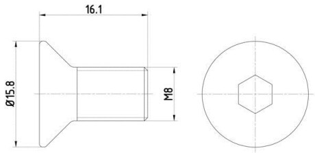 Гвинт, гальмівний диск - (1513408, 998310816, 007991008041) HELLA 8DZ355209061