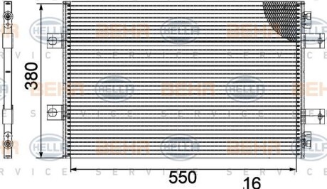 Конденсатор, кондиционер - (5010514383, 5010580664, 7420867662) HELLA 8FC 351 029-361