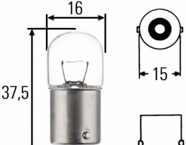 Лампа R5W (блистер 2шт) - HELLA 8GA002071123