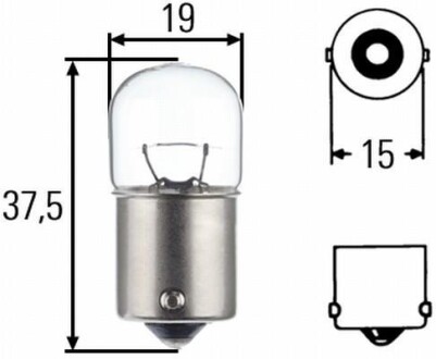 Лампа розжарювання, R10W 24V 11W BA 15s - HELLA 8GA002071251