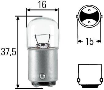 Автолампа Behr Heavy Duty R5W BA15d 5 W прозрачная - HELLA 8GA002071361