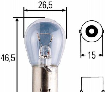 Лампа накаливания, фонарь указателя поворота, Лампа накаливания, фонарь сигнала тормож./ задний габ. огонь, Лампа накаливания, фонарь сигнала торможения, Лампа накаливания, Лампа накаливания, стояночный / габаритный огонь, Лампа накаливания, фонарь у - HELLA 8GA 002 072-121