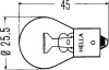 Лампа розжарювання STANDARD P21W 12V 21W BA 15s - (030005050032, 1354871, 1732172M1) HELLA 8GA002073121 (фото 2)