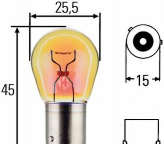 Лампа PY21W (блистер 2шт) - HELLA 8GA006841123