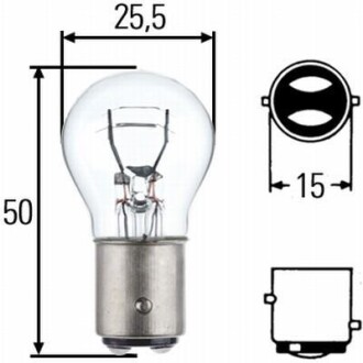 Автолампа Behr P21/5W BAY15d 5 W 21 W прозрачная - (970742, 6114809, 6090984) HELLA 8GD002078241