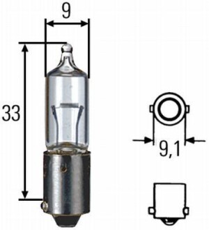 Автолампа BA9S 12V 10W BA9S T10W - HELLA 8GH002473191