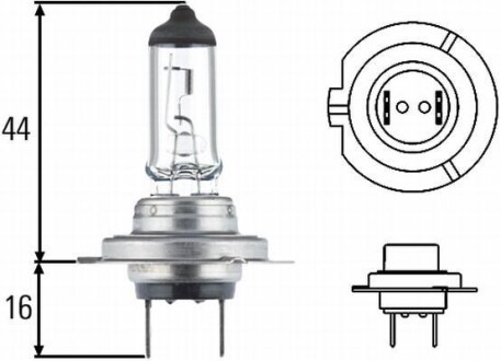 Лампа розжарювання STANDARD H7 12V 55W PX 26d - (n10320101, 0025440094, 1637337) HELLA 8GH007157121 (фото 1)