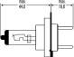 Лампа накаливания, фара дальнего света, Лампа накаливания, основная фара, Лампа накаливания, основная фара - (1965507, ZF259010007) HELLA 8GH 007 157-231 (фото 2)