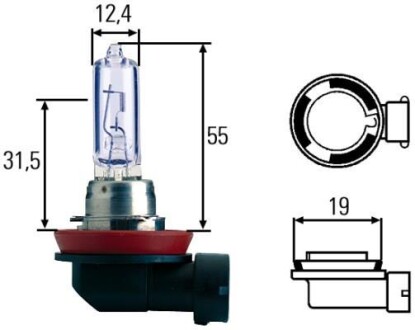 Лампа накаливания, основная фара - HELLA 8GH008357181