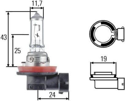 Лампа розжарювання HEAVY DUTY H11 24V 70W PGJ19-2 - HELLA 8GH008358241