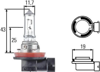 Лампа накаливания, основная фара - HELLA 8GH 008 358-251