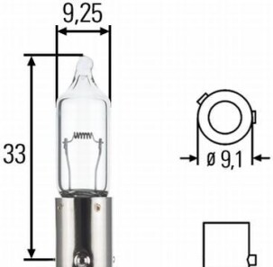 Лампа накаливания, Лампа накаливания, фонарь указателя поворота, Лампа накаливания, фара дневного освещения - HELLA 8GH 008 417-012