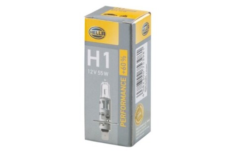 Лампа розжарювання PERFORMANCE UP 60% TO H1 12V 55W P14,5s - HELLA 8GH223498211