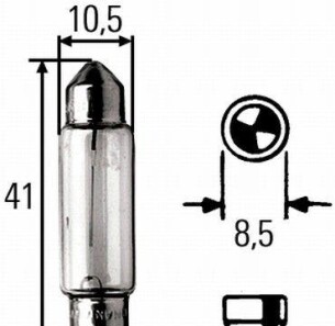 Лампа накаливания 5W 12V SV85 11x41 - HELLA 8GM002091311