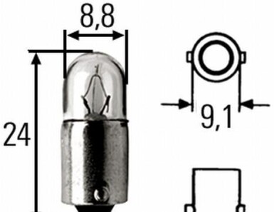 Лампа накаливания, внутренее освещение, Лампа накаливания, стояночные огни / габаритные фонари, Лампа накаливания, Лампа накаливания, внутренее освещение, Лампа накаливания, стояночные огни / габаритные фонари - HELLA 8GP 002 068-241