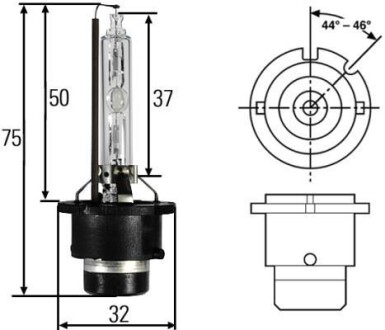 Лампа ксенонова D2S 85V 35W - HELLA 8GS007949261