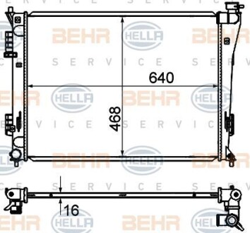 Радіатор, система охолодження двигуна - HELLA 8MK 376 735-251