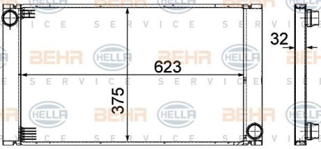 Радіатор, система охолодження двигуна - HELLA 8MK376753-581
