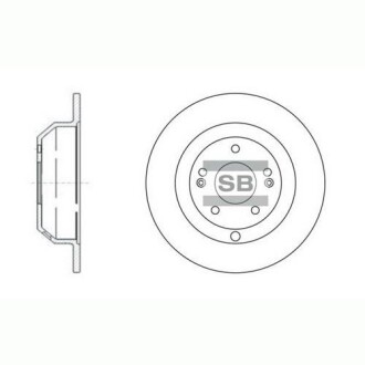 Диск тормозной задний - Hi-Q (SANGSIN) SD1072