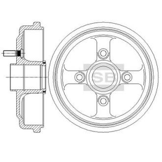 Гальмівний барабан - (96386900, 96471784, 95903585) Hi-Q (SANGSIN) SD3046