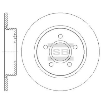 Диск тормозной FORD FOCUS III 11-/C-MAX 10- задний - (1704765, 1934070, 2023618) Hi-Q (SANGSIN) SD5303