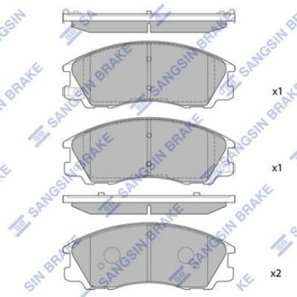 Колодка гальм. диск. HYUNDAI TERRACAN 2.5, 2.9, 3.5 01 - передн. (SANGSIN) - (58101H1A00, 58101H1A01, 58101H1A10) Hi-Q (SANGSIN) SP1097