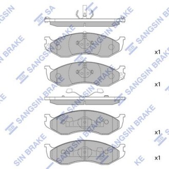 Колодки тормозные передние Kia Carnival, Jeep Cherokee - ((0K5533323ZA, 0K5533323Z, 0K5533323ZB, 4778058, 4778058AB)) Hi-Q (SANGSIN) SP1112
